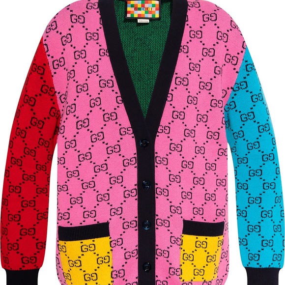 Gucci Multicolored GG Logo Cardigan S - Picture 1 of 8